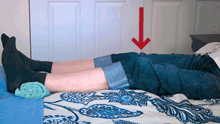Knee straightening exercises animation