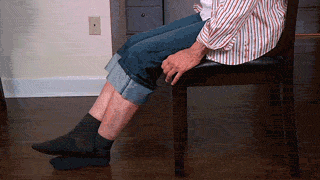 Sitting supported knee bends animation