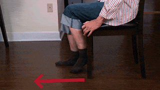 Sitting unsupported knee bends animation